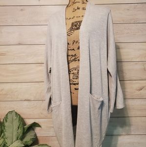 NWT ribbed, gray cardigan